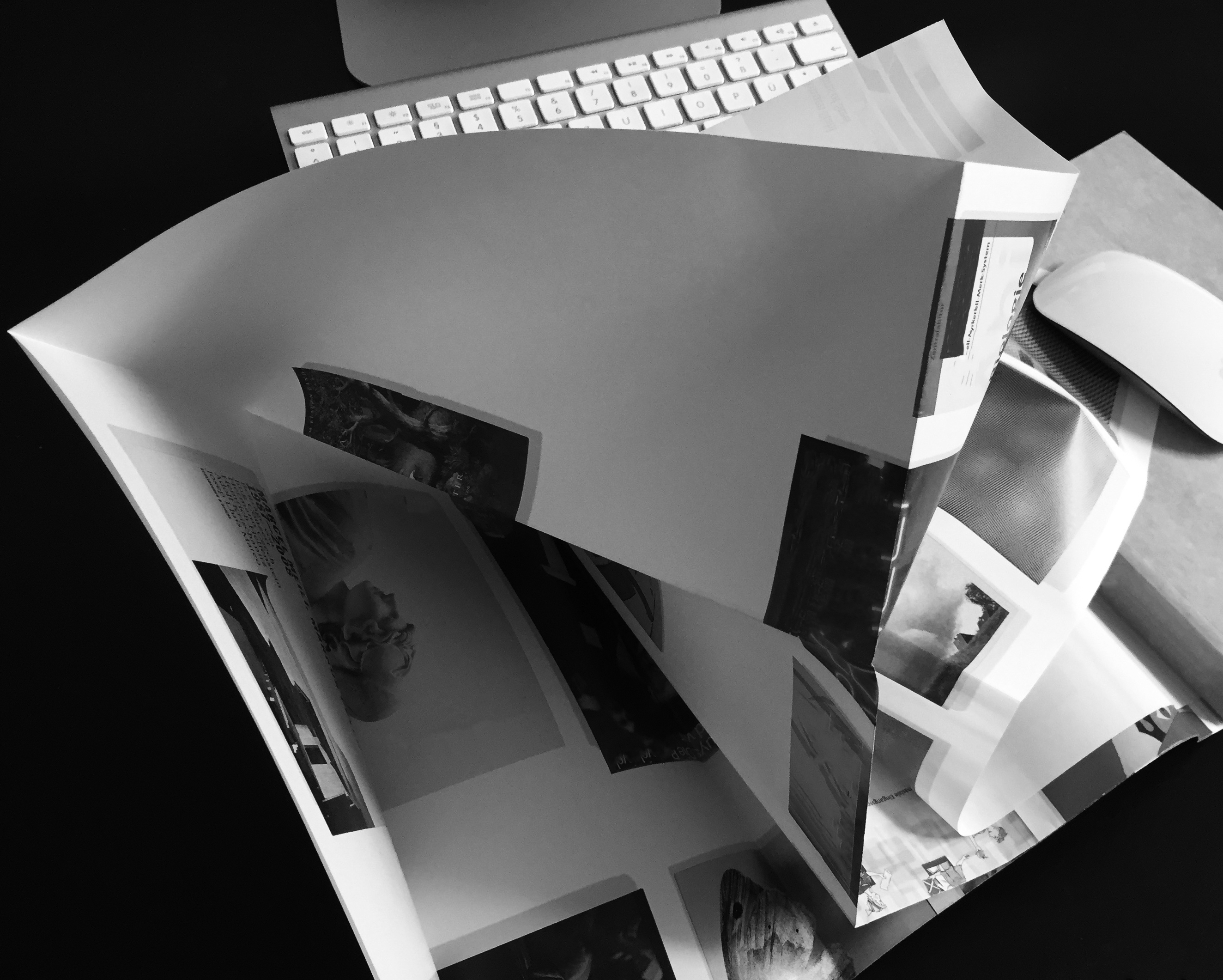 Mehrfach gefalzter Bogen als Schutzumschlag